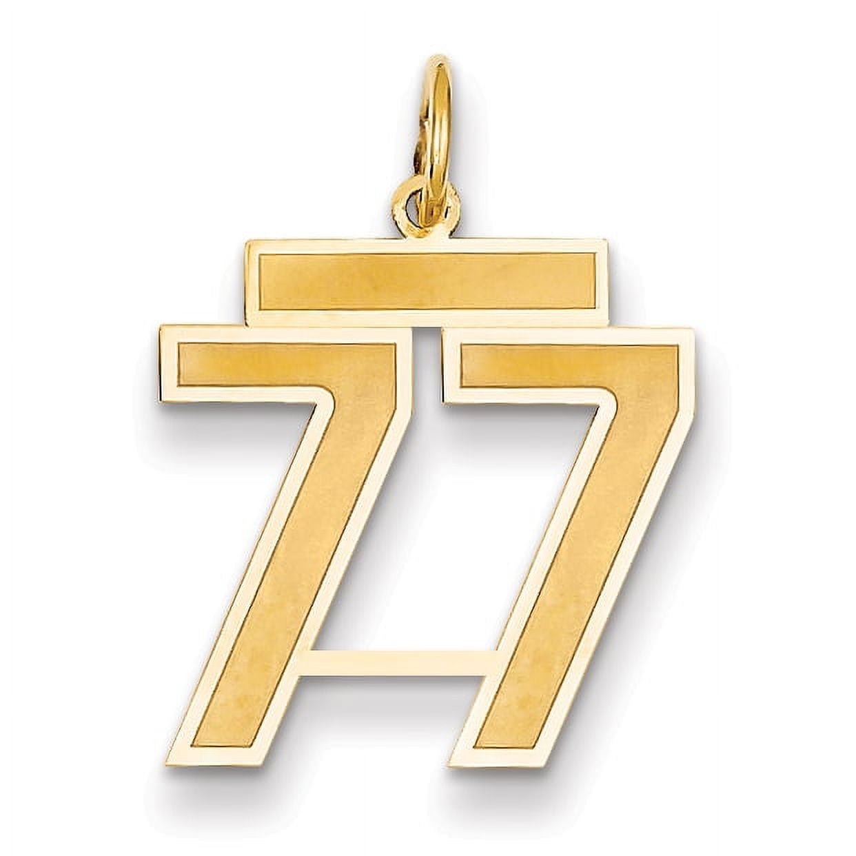 14k Medium Satin Number 77 Charm