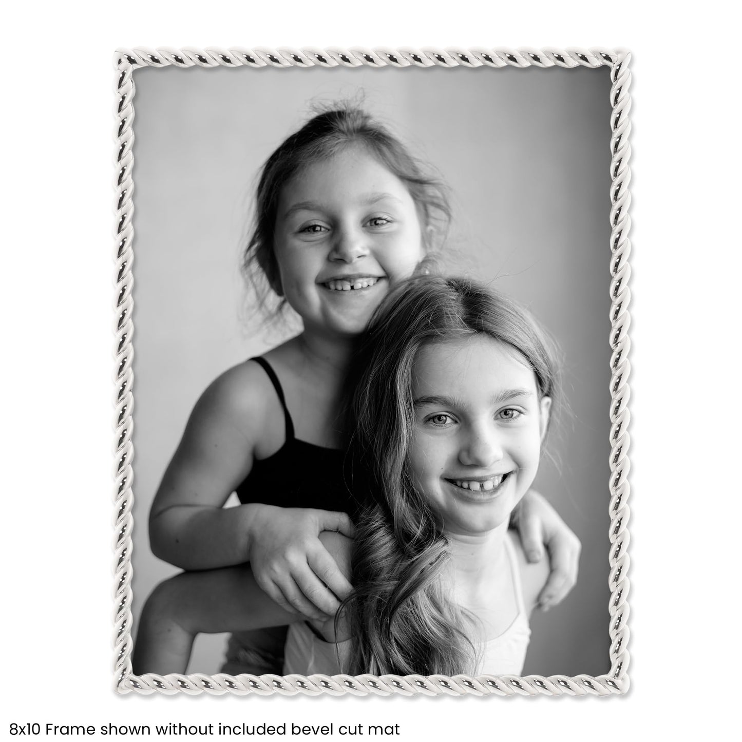 Lawrence Frames Silver Metal Rope 8x10 Matted for 5x7 Picture Frame (710080)