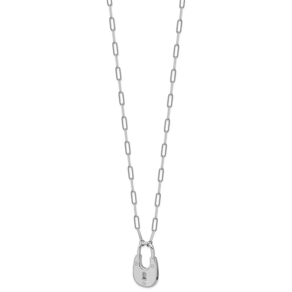 Sterling Silver Padlock Pendant Necklace
