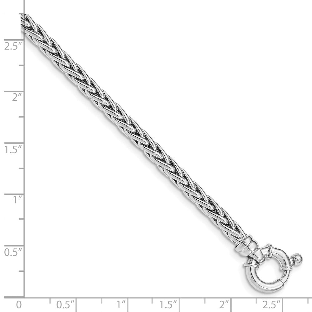 Sterling Silver Rhodium Plated Polished Woven Link Bracelet 7.5 inches