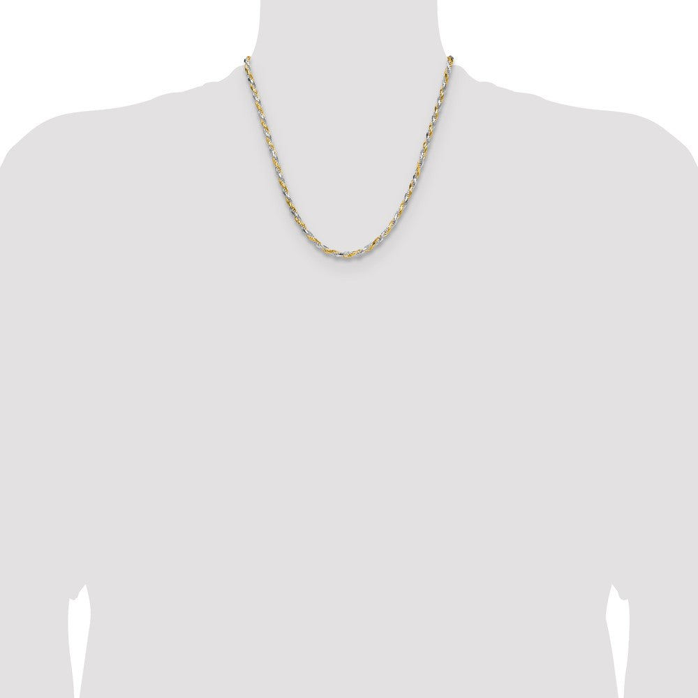 Sterling Silver And Vermeil 3.5mm Diamond-cut Rope Chain