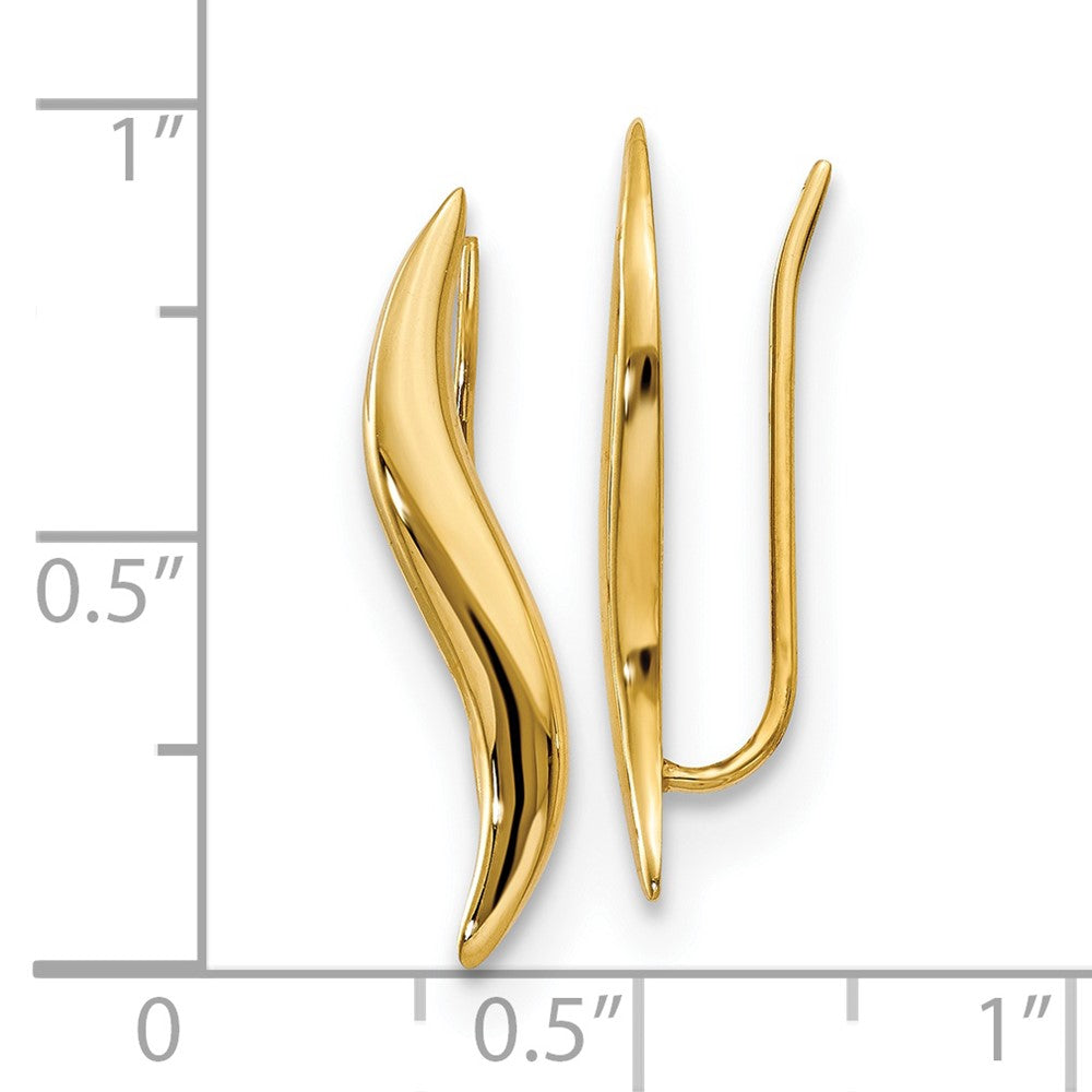 14K Polished Ear Climber Earrings