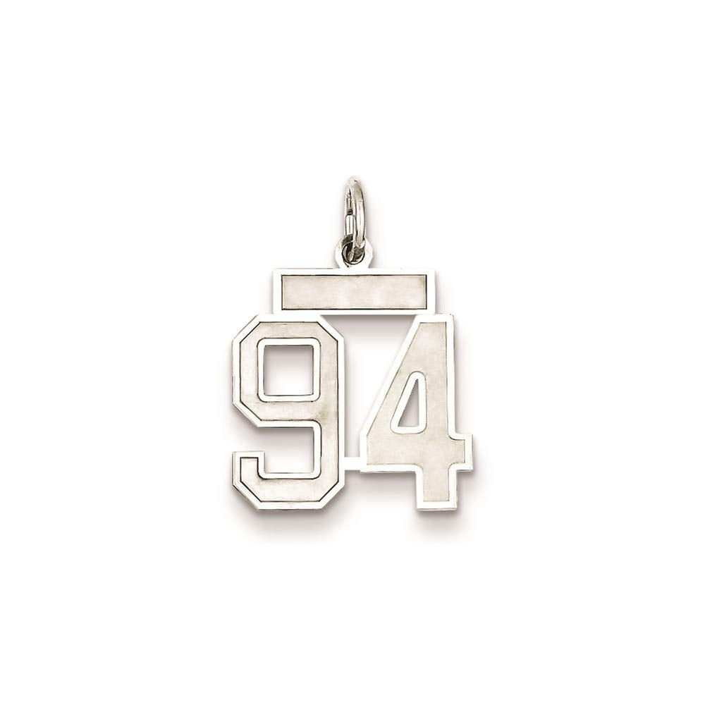Sterling Silver/Rhodium-plated Satin Number 94 Charm Q-QPS94
