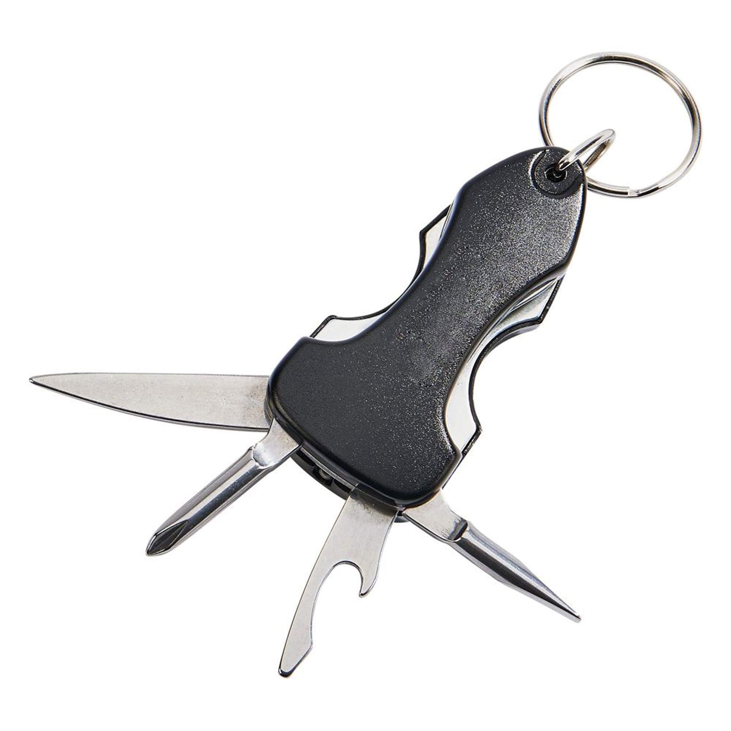 3.5" Black Stainless Steel Key Chain with Multi Tools