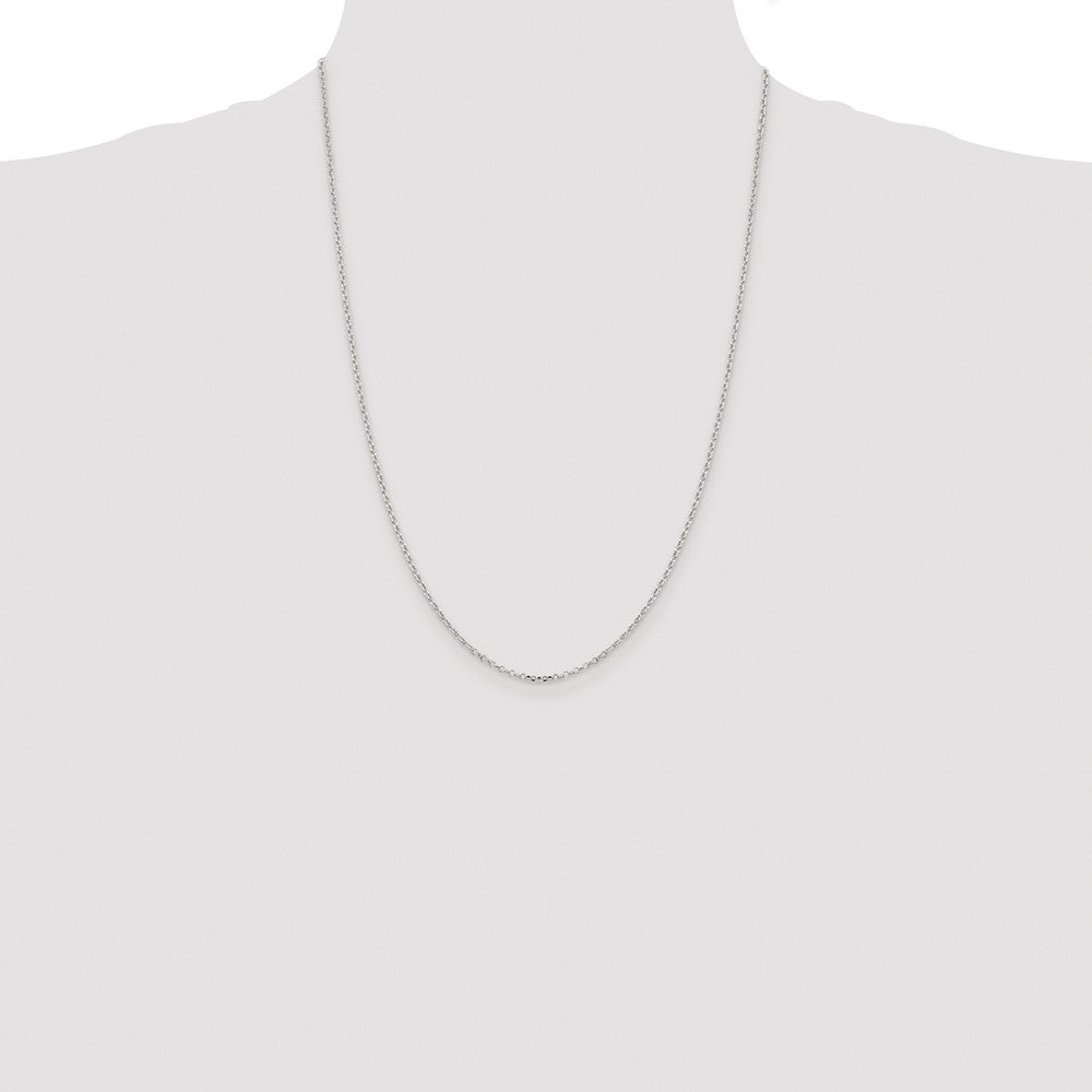 Sterling Silver Rhodium-plated 1.75mm Diamond-cut Cable Chain