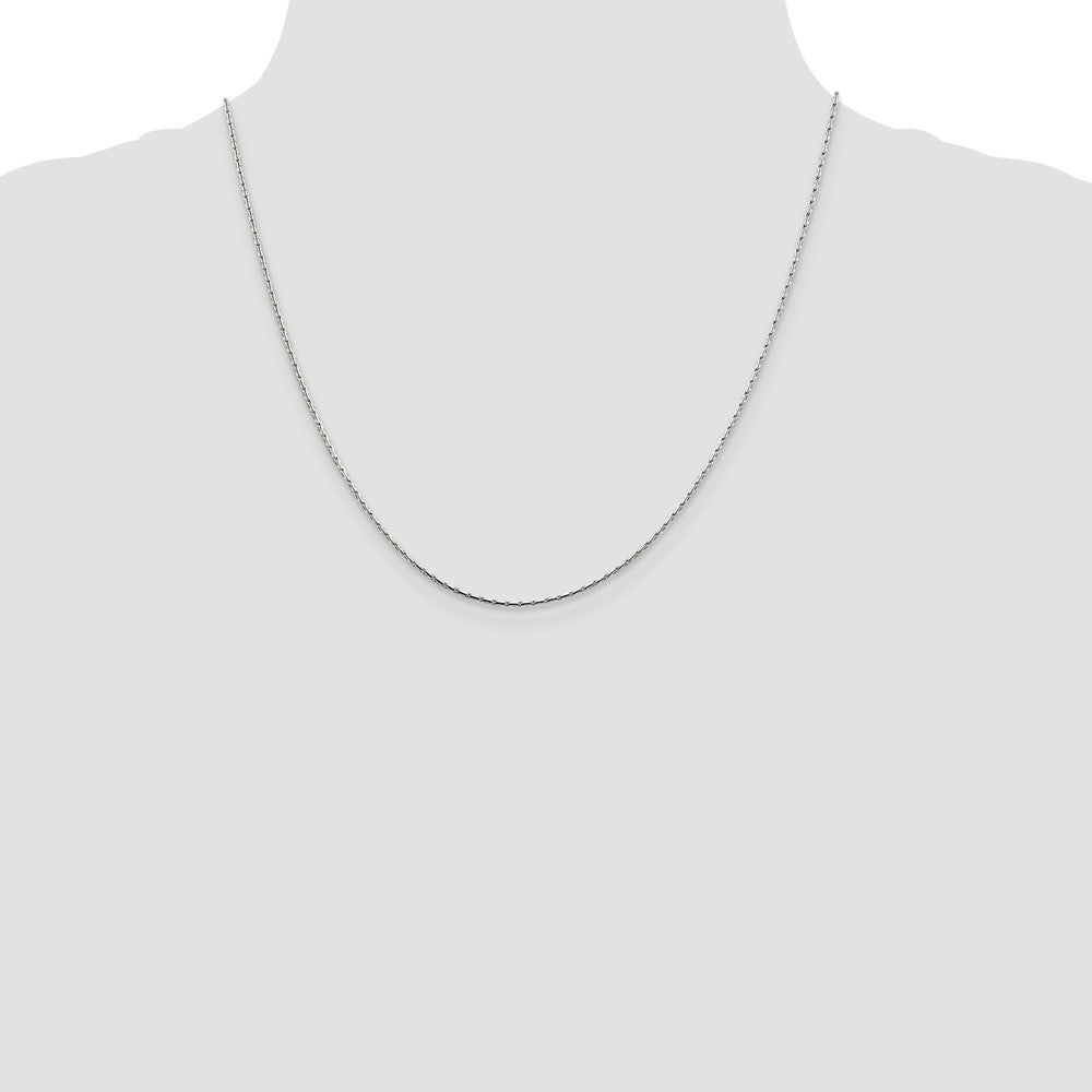 Sterling Silver 1mm Oval Box Chain 20 Inches