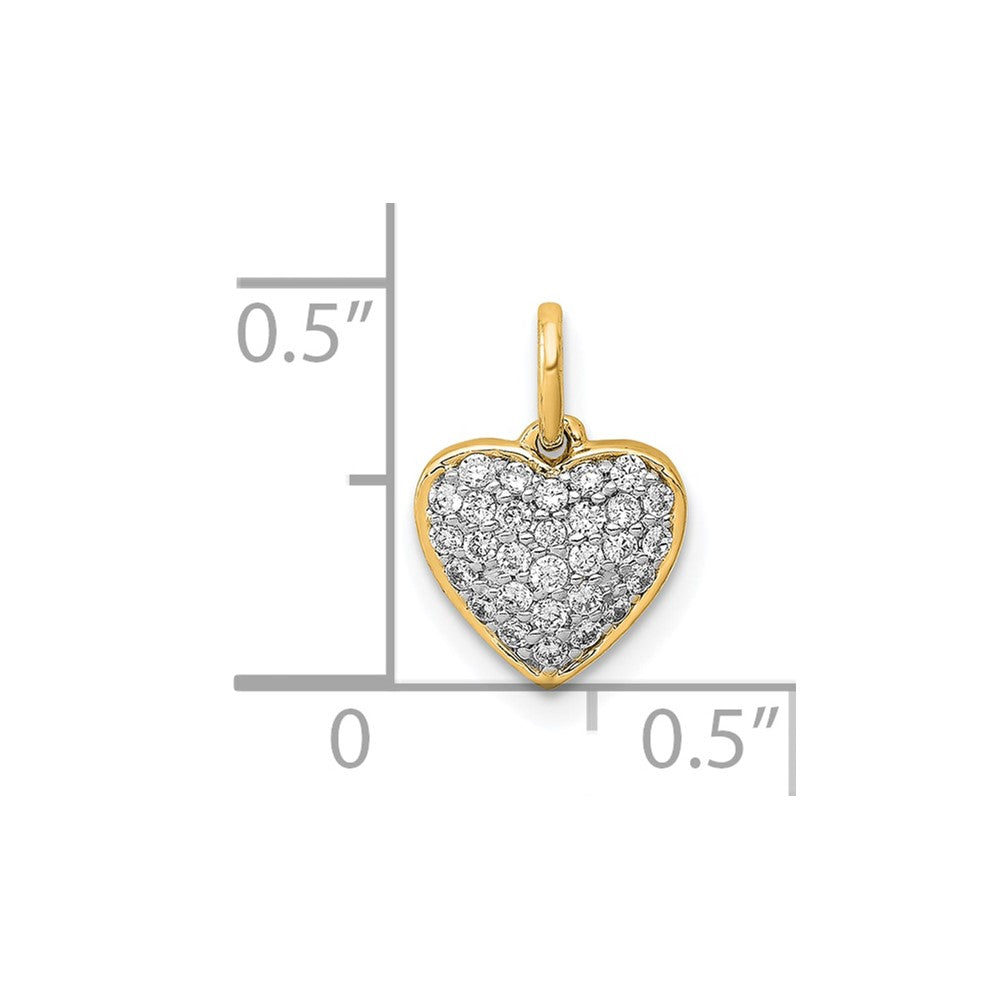 14k 1/5 carat Pave Diamond Heart Pendant