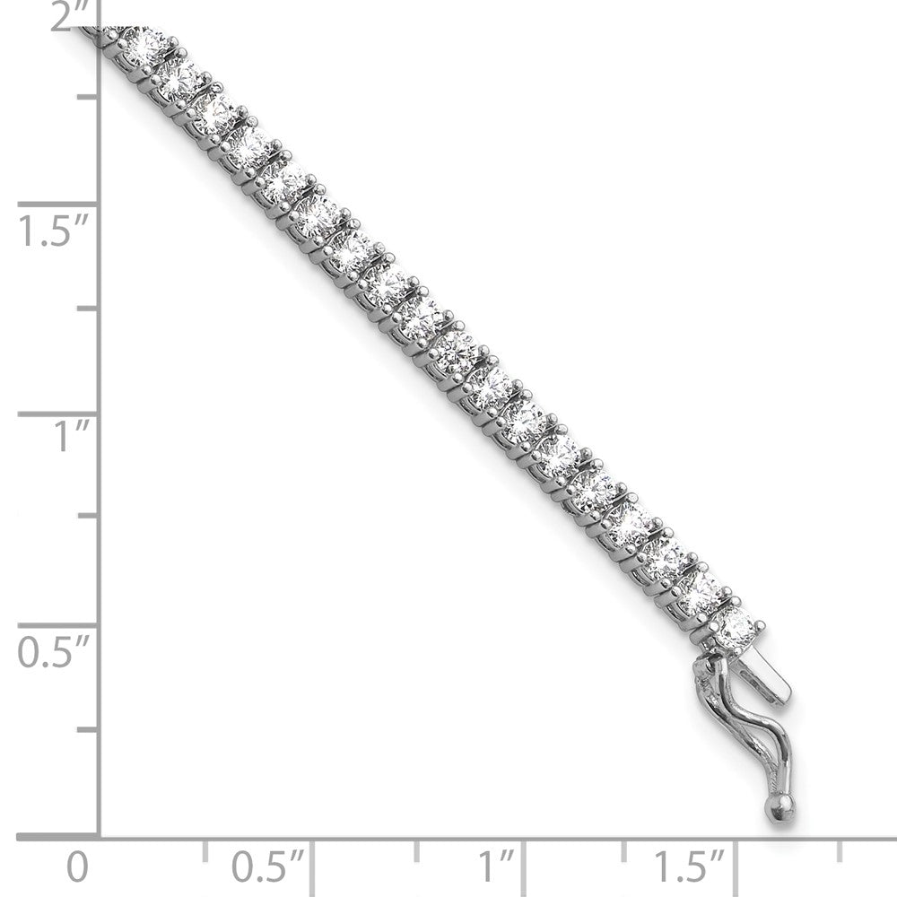 Sterling Shimmer Sterling Silver Rhodium-plated 2.5mm CZ 78 Stone 8 inch Bracelet 8 inches