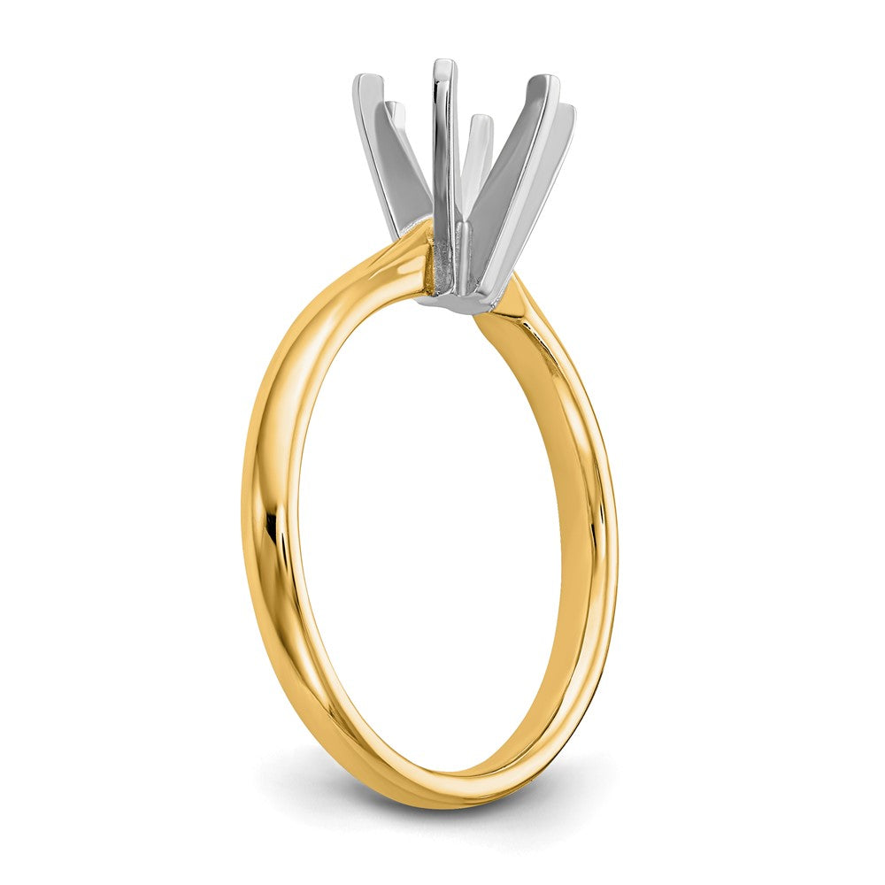 14k Two-Tone 1/3 carat Lightweight Comfort-Fit 6-Prong Round Solitaire Ring Mounting