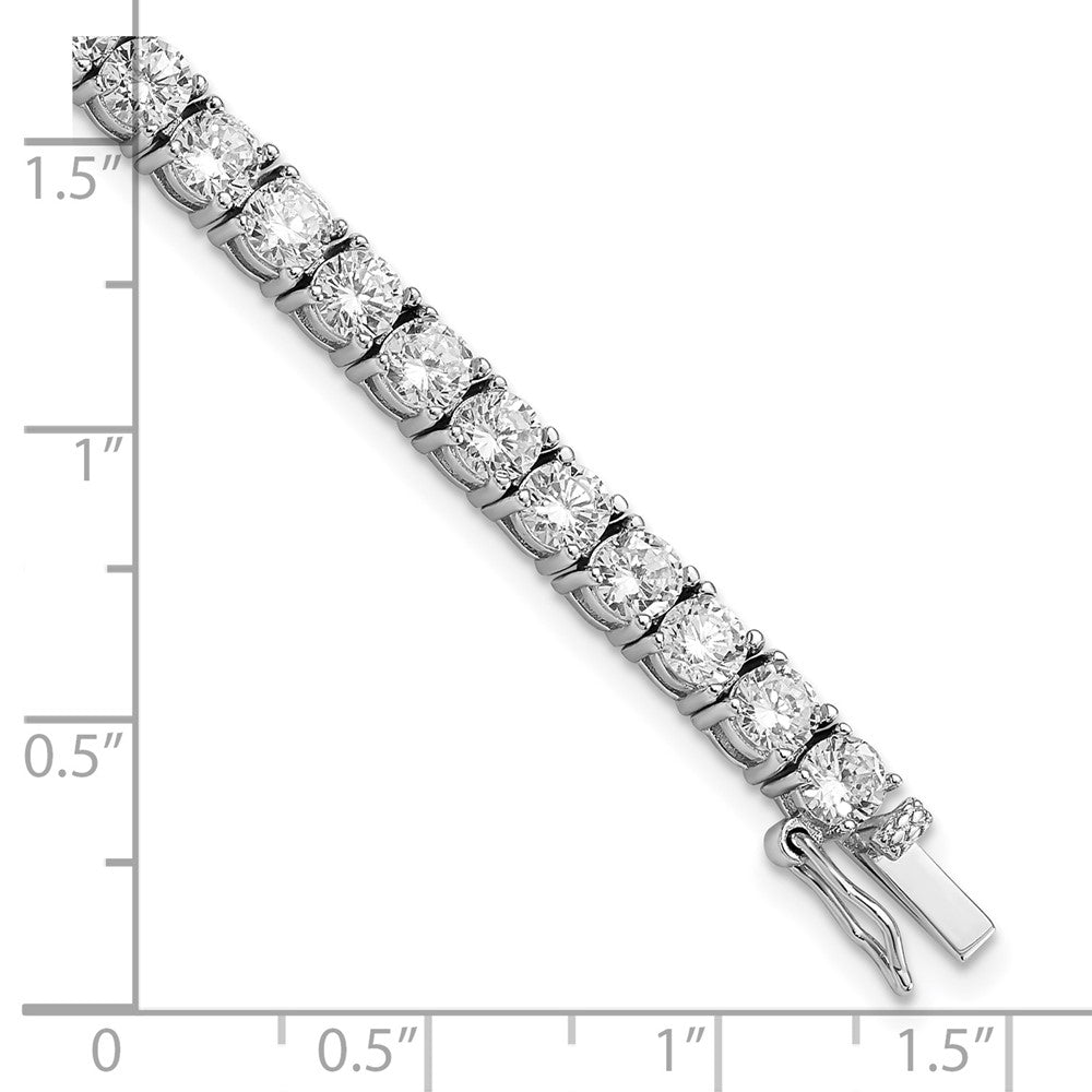 Cheryl M Sterling Silver Rhodium-plated Brilliant-cut CZ 7.25 Inch Tennis Bracelet 7.25 inches