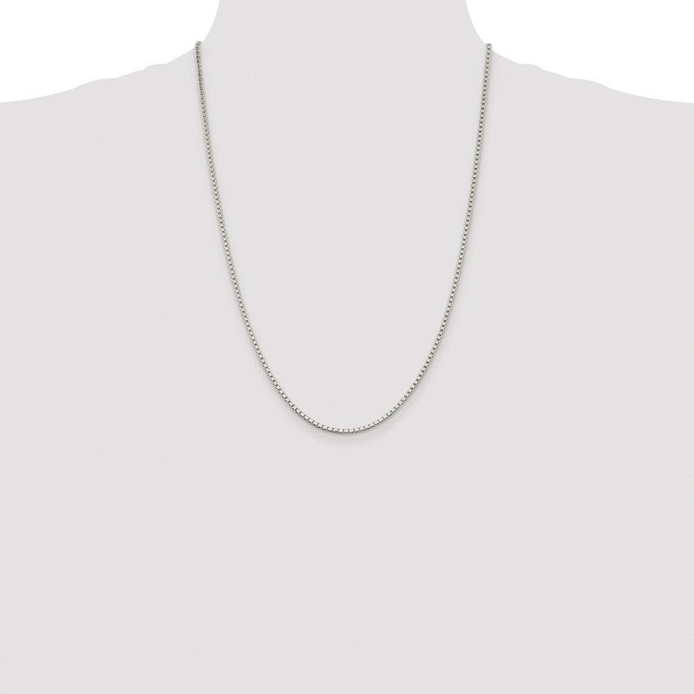 Sterling Silver Rhodium-plated 2mm Box Chain