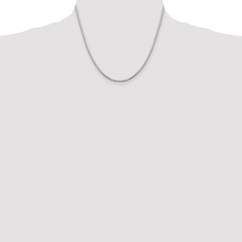 Sterling Silver Rhodium-plated 2mm 8 Sided Diamond-cut Box Chain