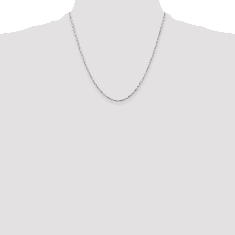Sterling Silver Rhodium-plated 1.25mm Round Spiga Chain 20 Inches