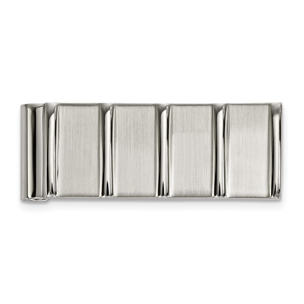 Chisel Stainless Steel Polished and Brushed Men's Money Clip