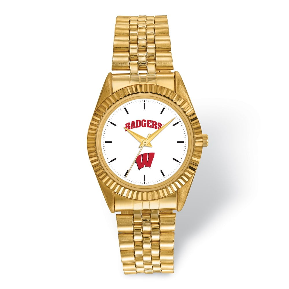 LogoArt University of Wisconsin Pro Gold-tone Gents Quartz Watch QUWI166