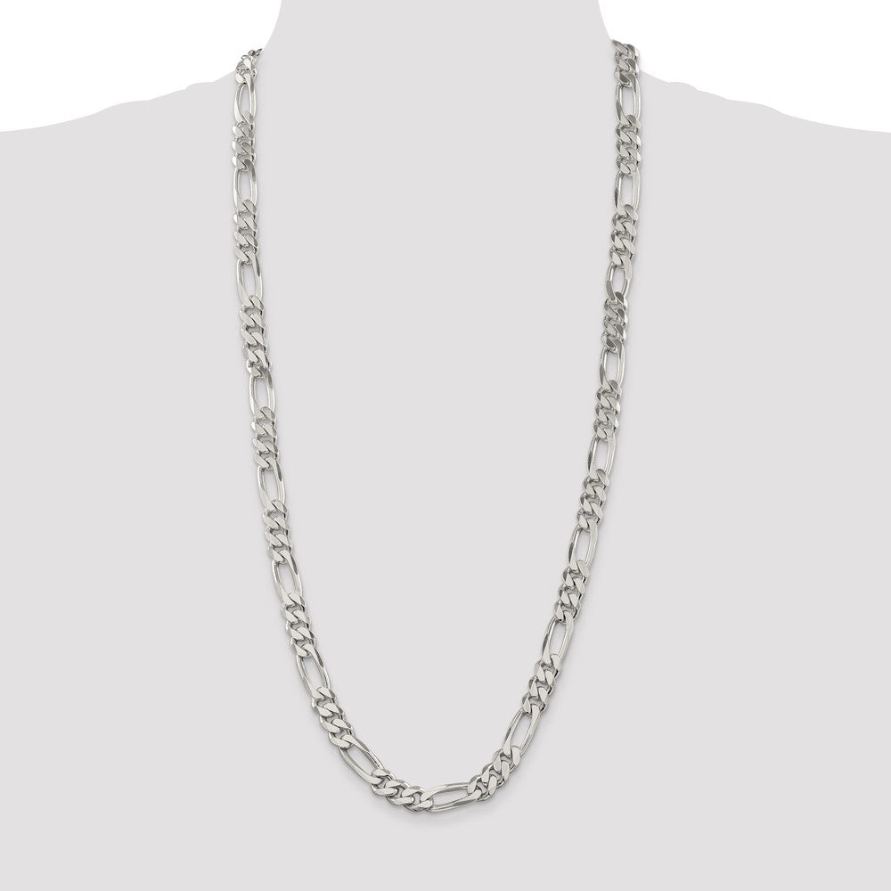 Sterling Silver 9mm Figaro Chain 30 Inches