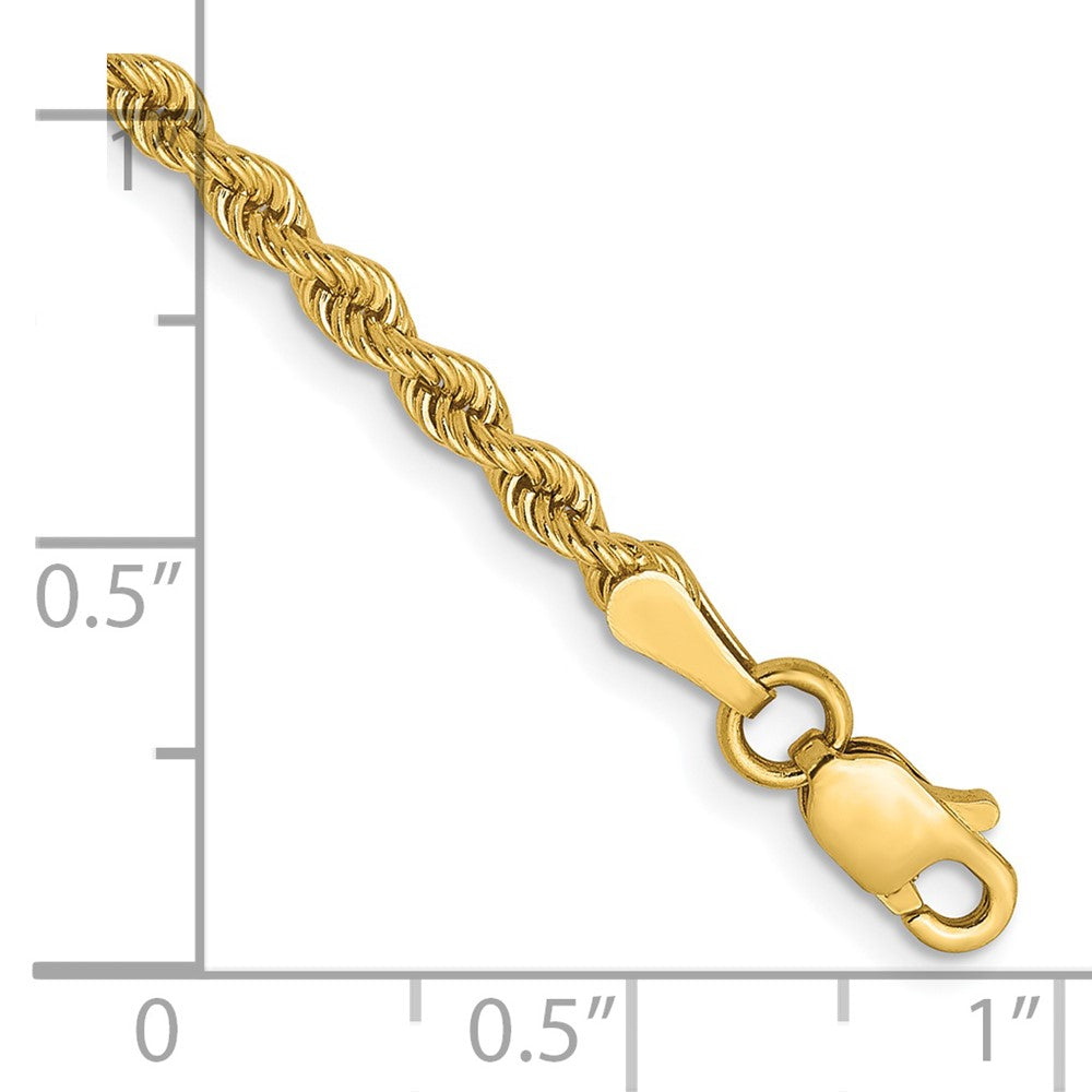 14K 2.5mm Solid Regular Rope Chain 7 inches