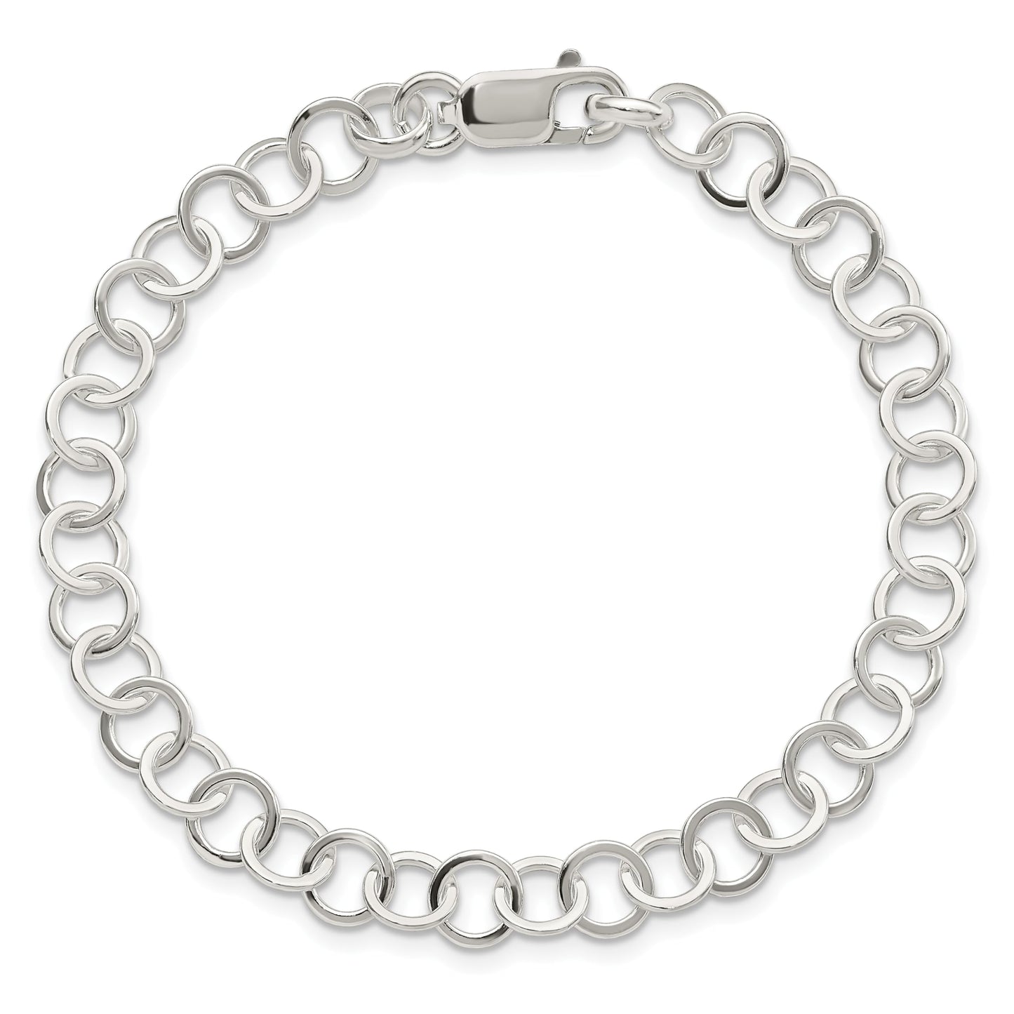 Sterling Silver 7.5inch Fancy Link Bracelet 7.5 inches