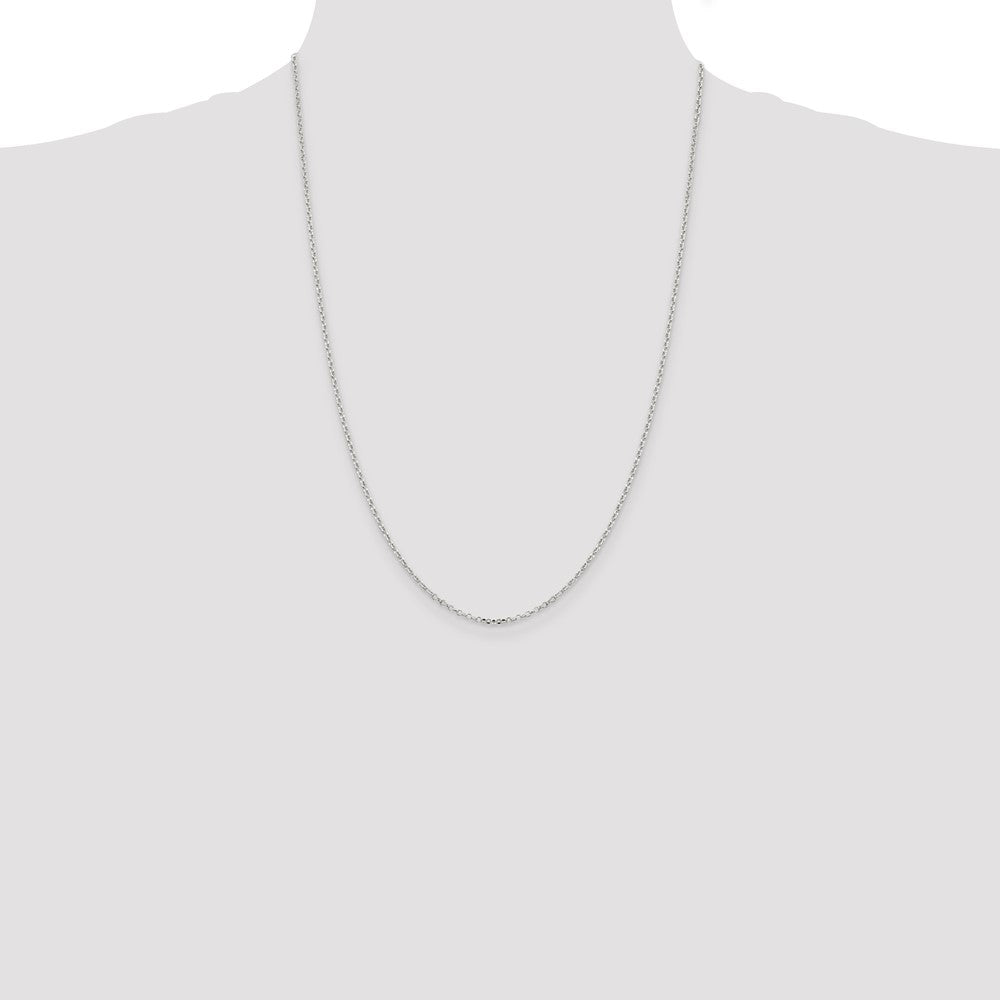 Sterling Silver 1.75mm Diamond-cut Cable Chain 24 Inches