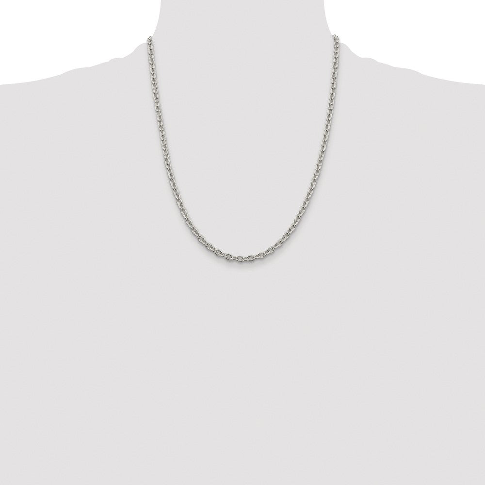 Sterling Silver Rhodium-plated 4.5mm Cable Chain