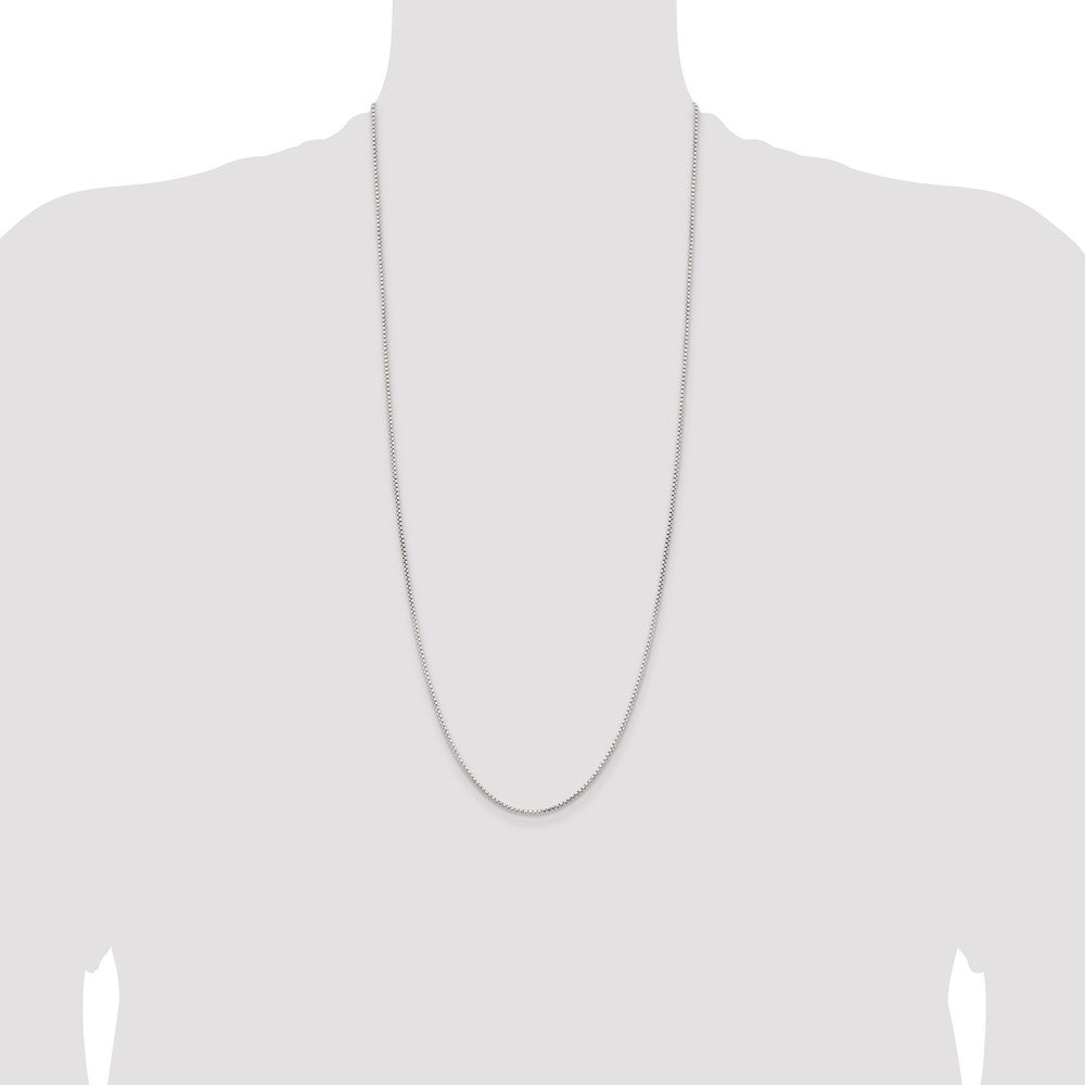 Sterling Silver 1.5mm Diamond-cut Round Box Chain 30 Inches