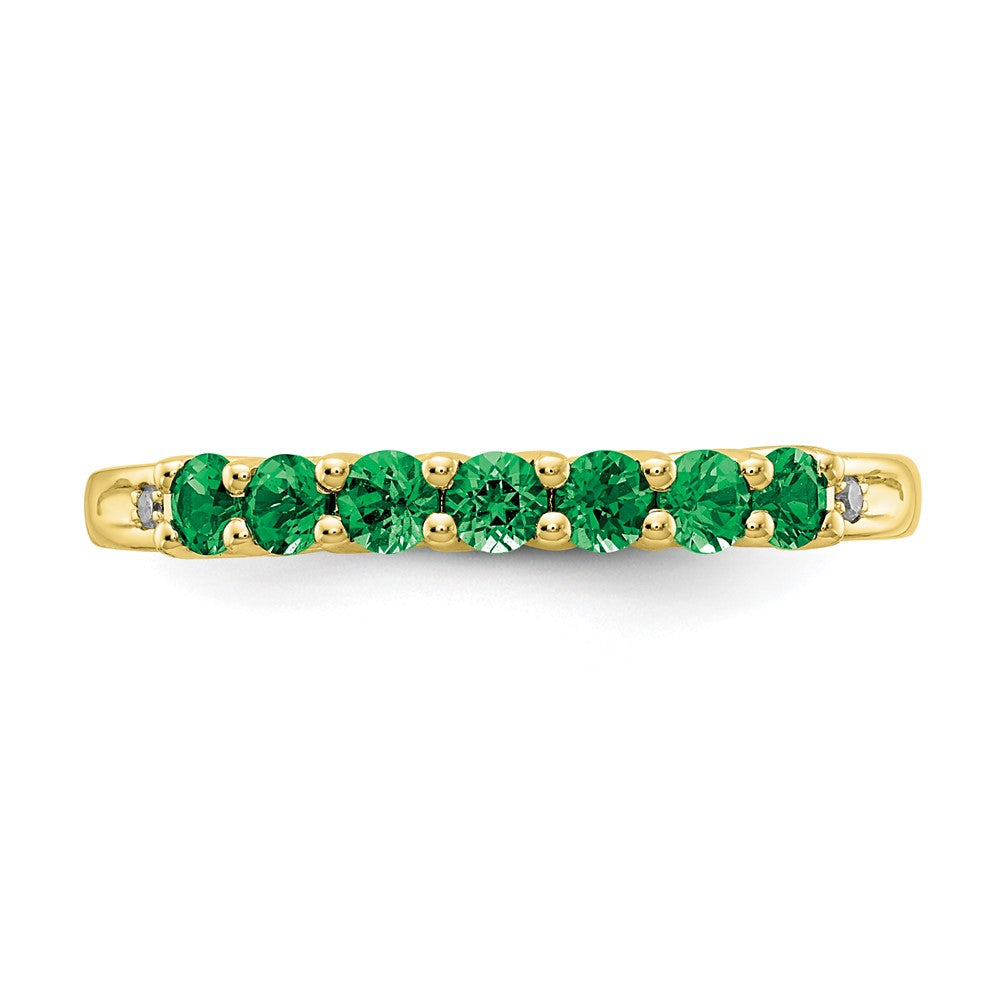 10k Yellow Gold CR Emerald & Diamond Ring