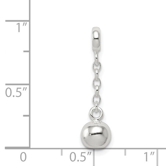 Sterling Silver Polished Bead 1/2in Dangle Enhancer