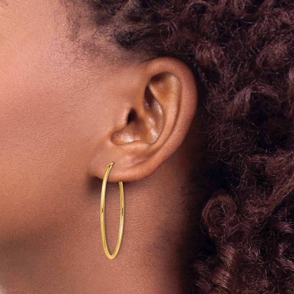 14k 1.2mm Polished Round Endless Hoop Earrings