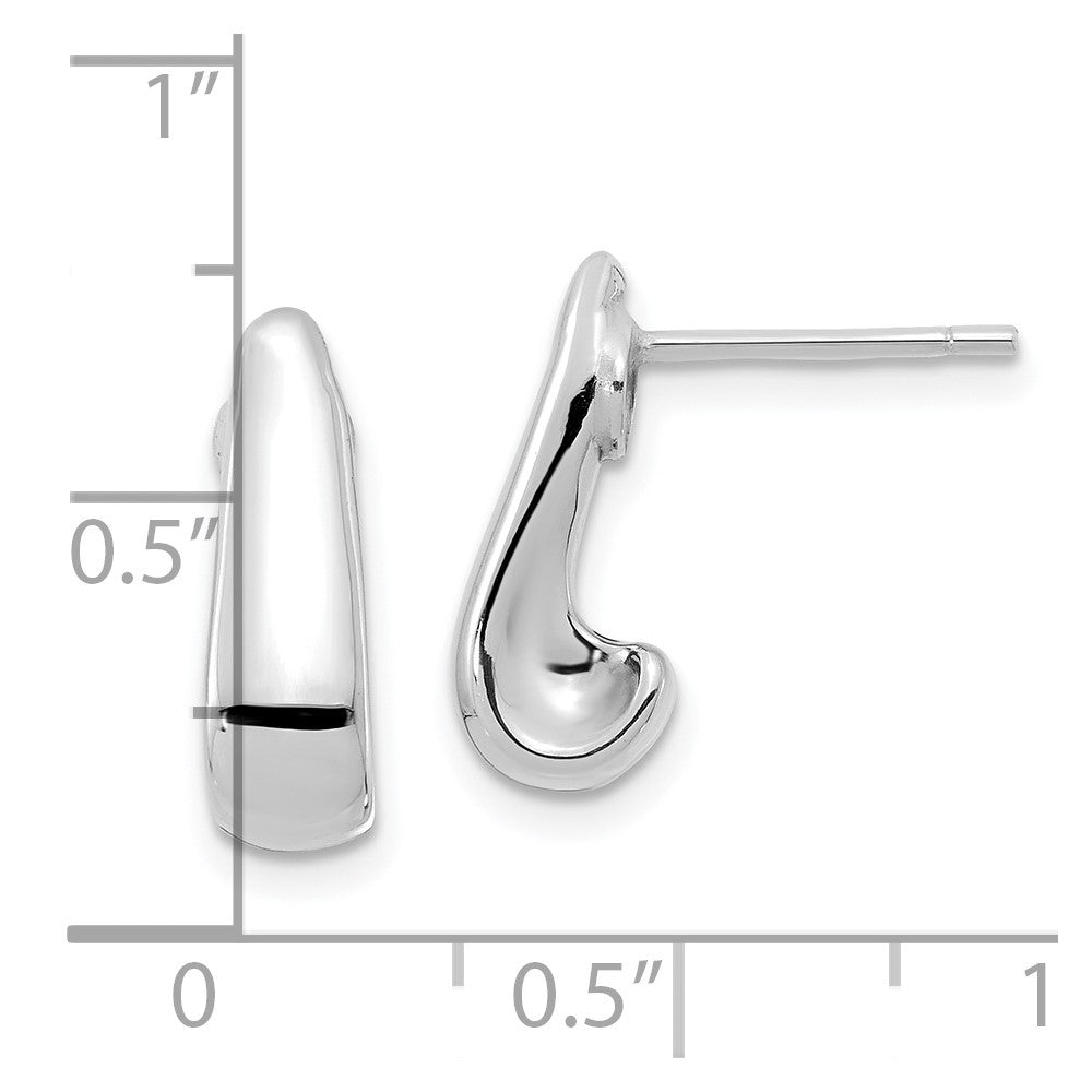 14k White Gold Polished Post Earrings