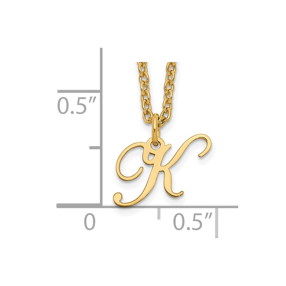 Sterling Silver Gold-plated Letter K Initial Necklace