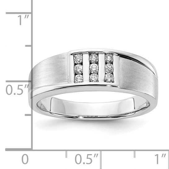 10k White Gold Men's Diamond Wedding Band