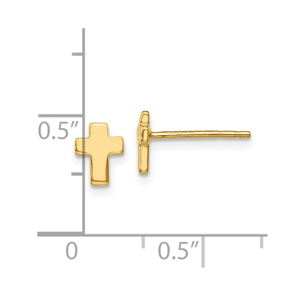 14K Polished Cross Post Earrings