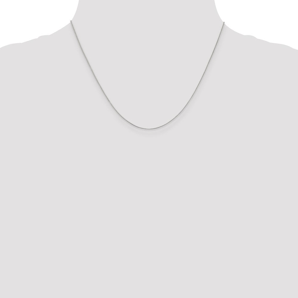 10k White Gold .5mm Baby Box with Lobster Clasp Chain