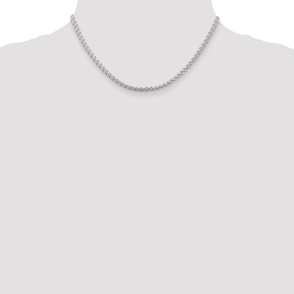 Sterling Silver 3mm Round Spiga Chain 16 Inches