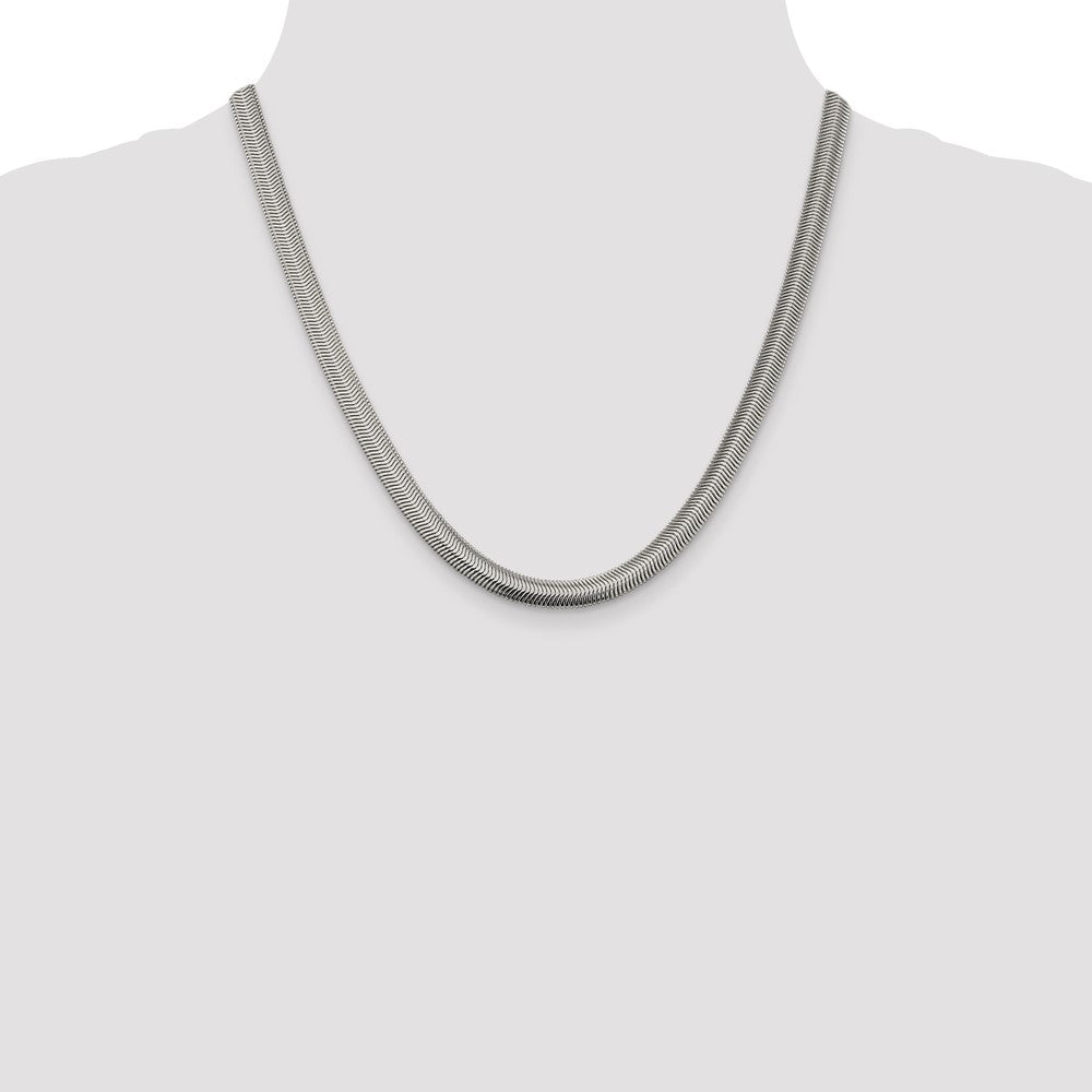 Sterling Silver 6.25mm Flat Oval Snake Chain 20 Inches