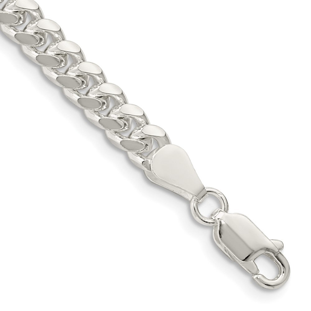 Sterling Silver 5mm Domed w/ Side D/C Curb Chain 8 inches