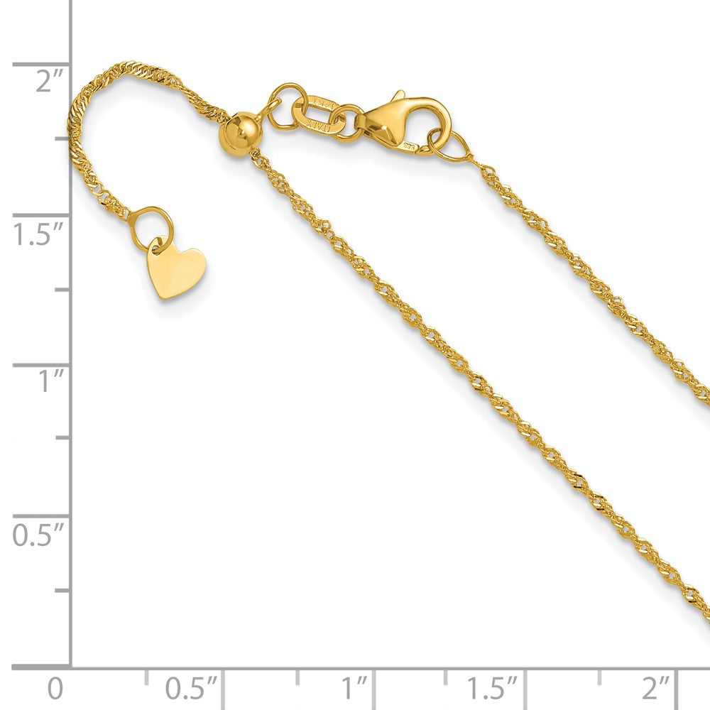 10K Adjustable 1.1mm Singapore Chain