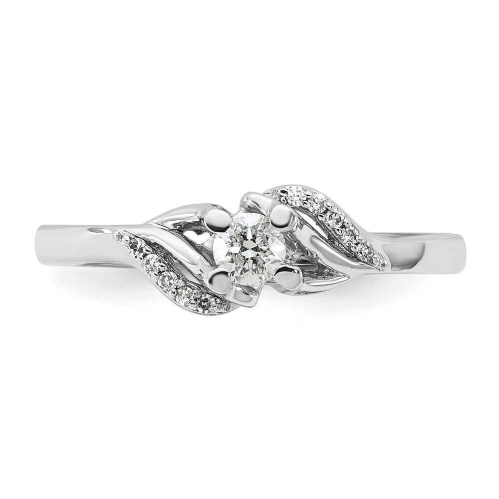 10k WG Diamond Ring Rd 1-.17ct , 10 - .004ct - Dia:G Mel:S45