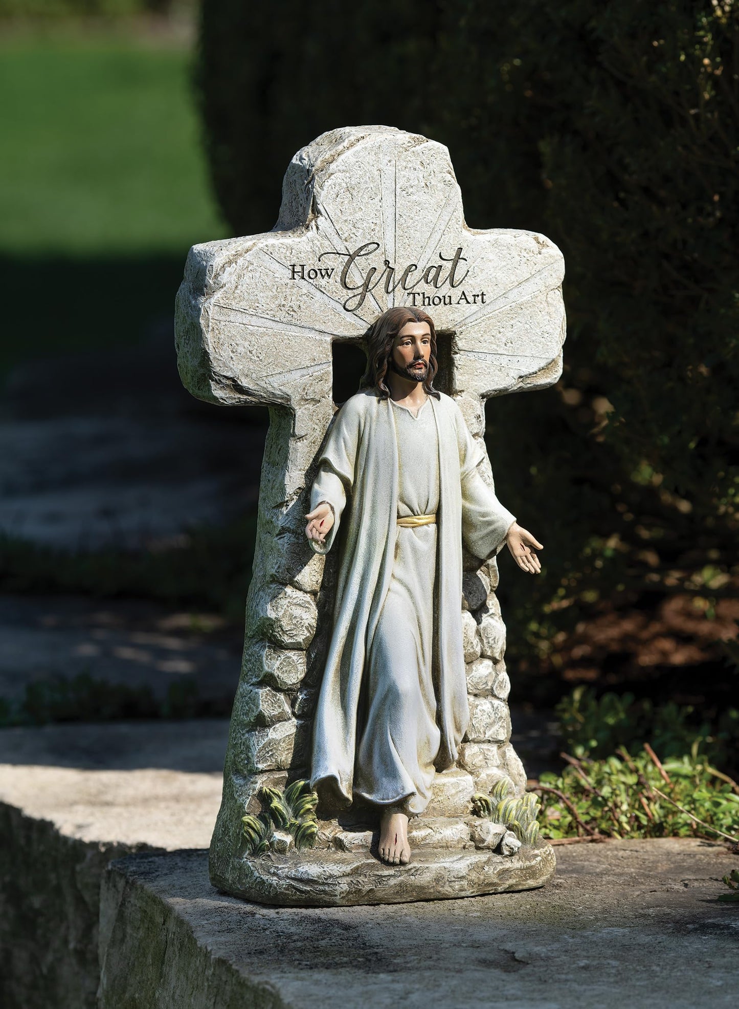 Roman 602007 Joseph Studio Jesus Rising Tomb Statue, 15-inch Height, White