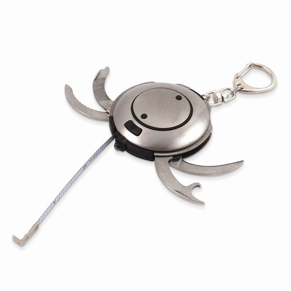 Brushed Stainless Steel Key Ring w/LED Light