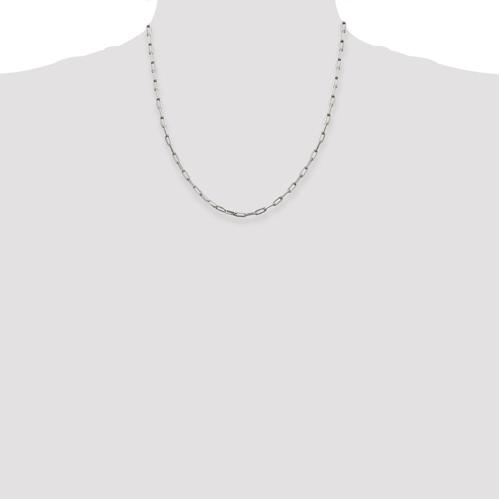 Sterling Silver 3.25mm Elongated Open Link Chain 20 Inches