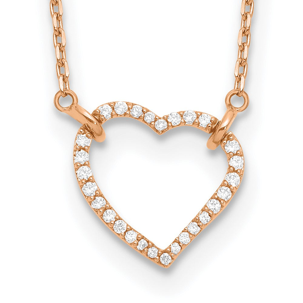 14KR TRUE ORIGIN Cert Lab Grown Diamond VS DEF Heart Pendant Necklace
