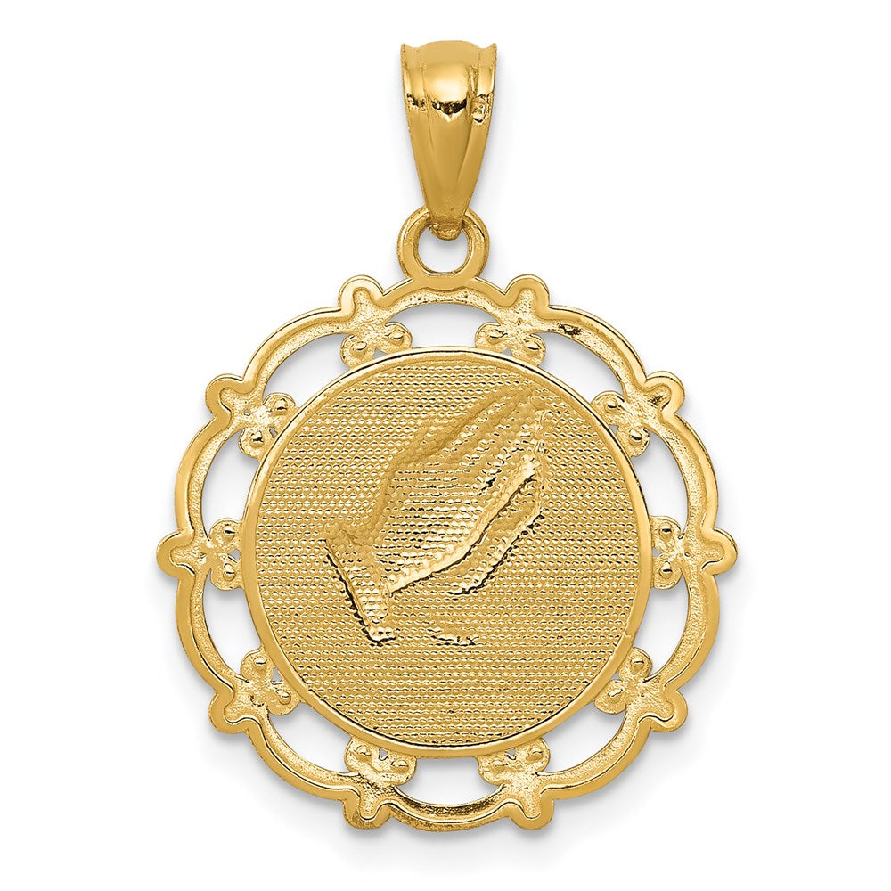 14K w/Rhodium Baptism Pendant