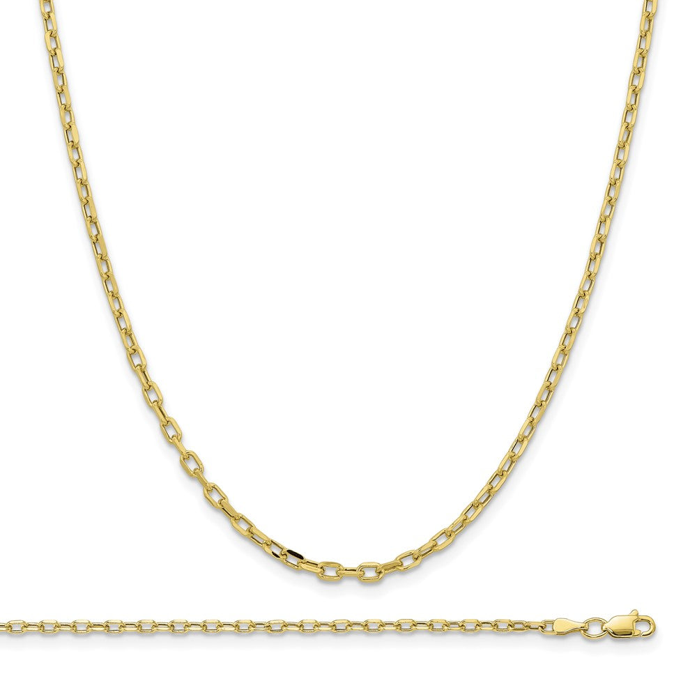 10K YG 2.5MM Diamond-cut Semi Solid 7in and 18in Rope Chain Set