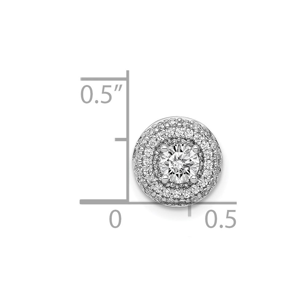 14k White Gold 4.1mm Center 1/4ct. Diamond Semi-mount Chain Slide