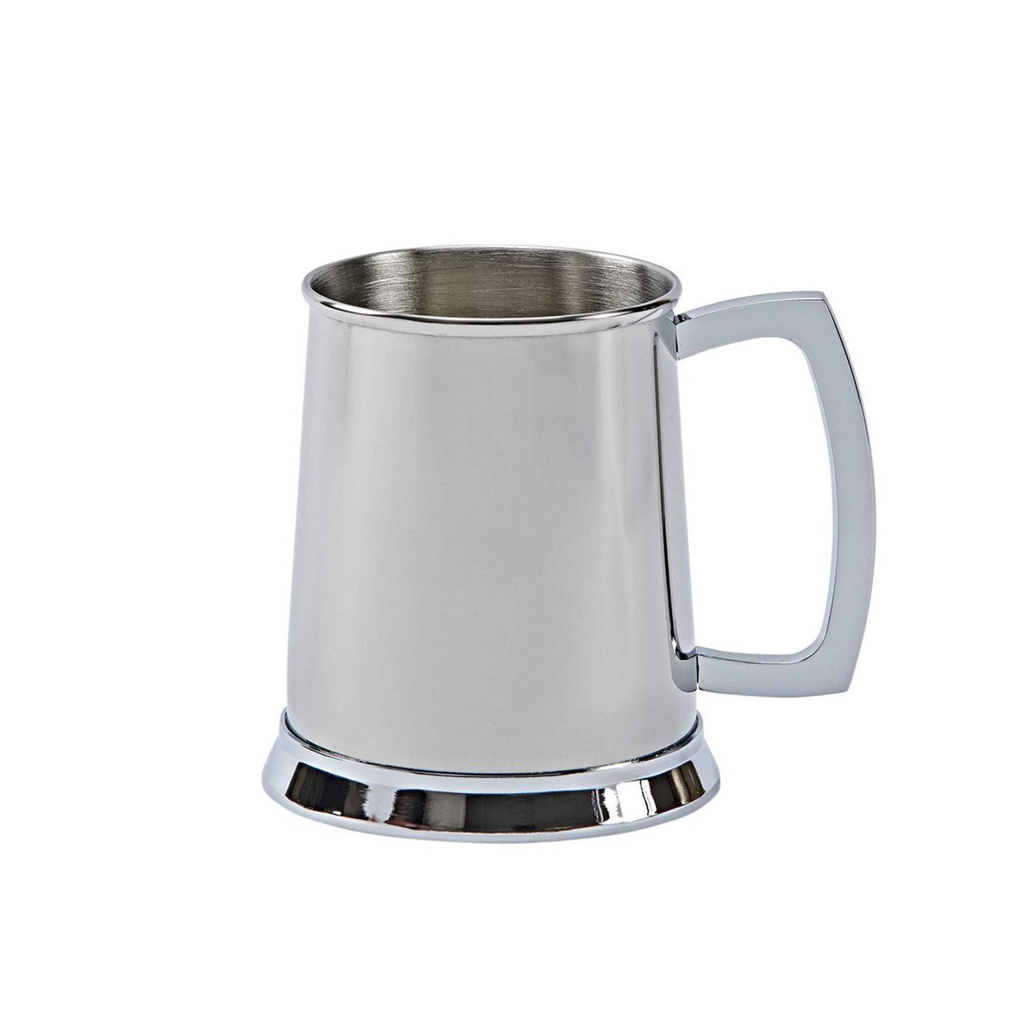 Creative Gifts International 20 oz Bright Tankard Stainless Steel Cap - 4.5 in., Silver & White