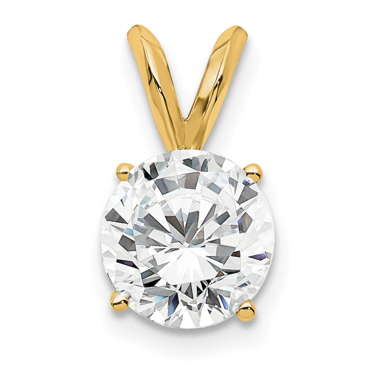 14k 1 carat Certified Lab Grown Diamond VS+ F+ Round Complete Four Prong Solitaire Pendant
