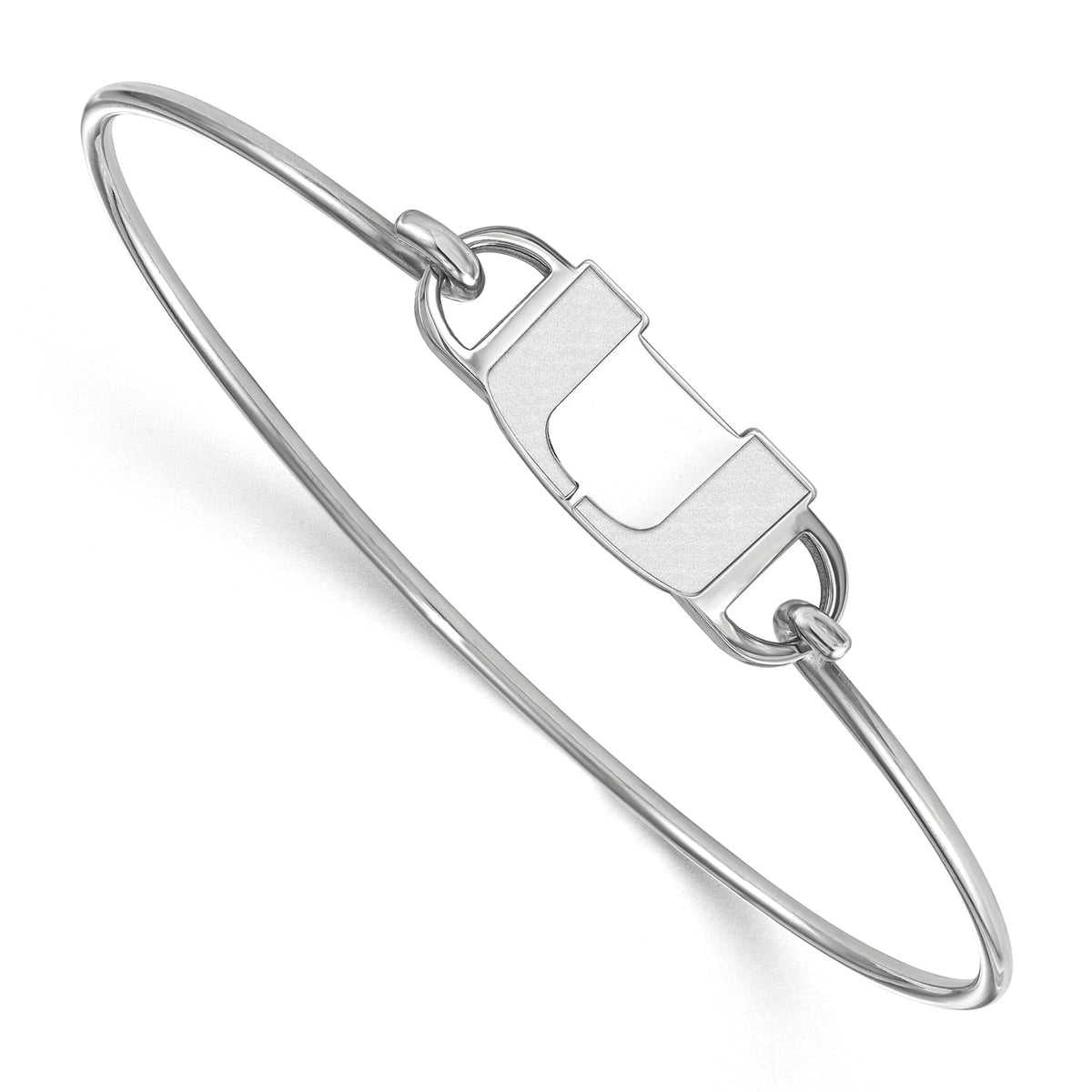 Women's Miami Hurricanes Sterling Silver Wire Bangle