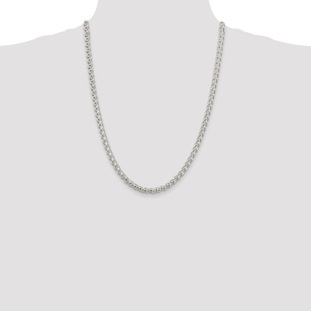 Sterling Silver 5mm Round Spiga Chain 24 Inches