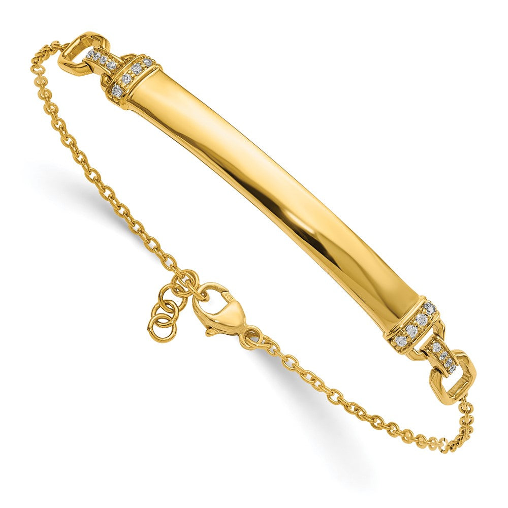 14k Diamond ID Bracelet 7 inches